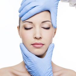 Woman undergoing Obagi Blue Peel treatment